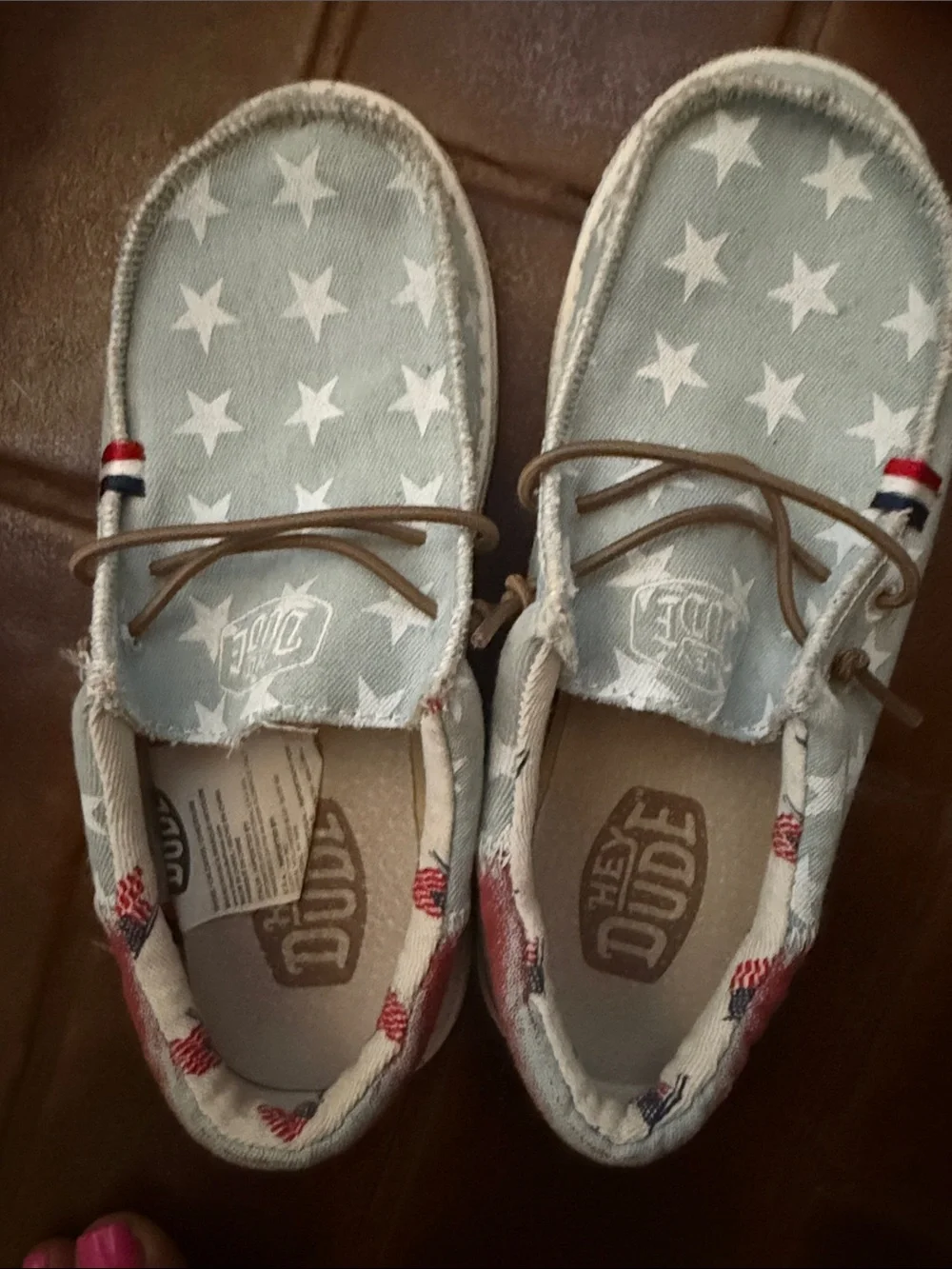 Hey Dude Kids Light Blue Star Canvas Slip-On Sneakers